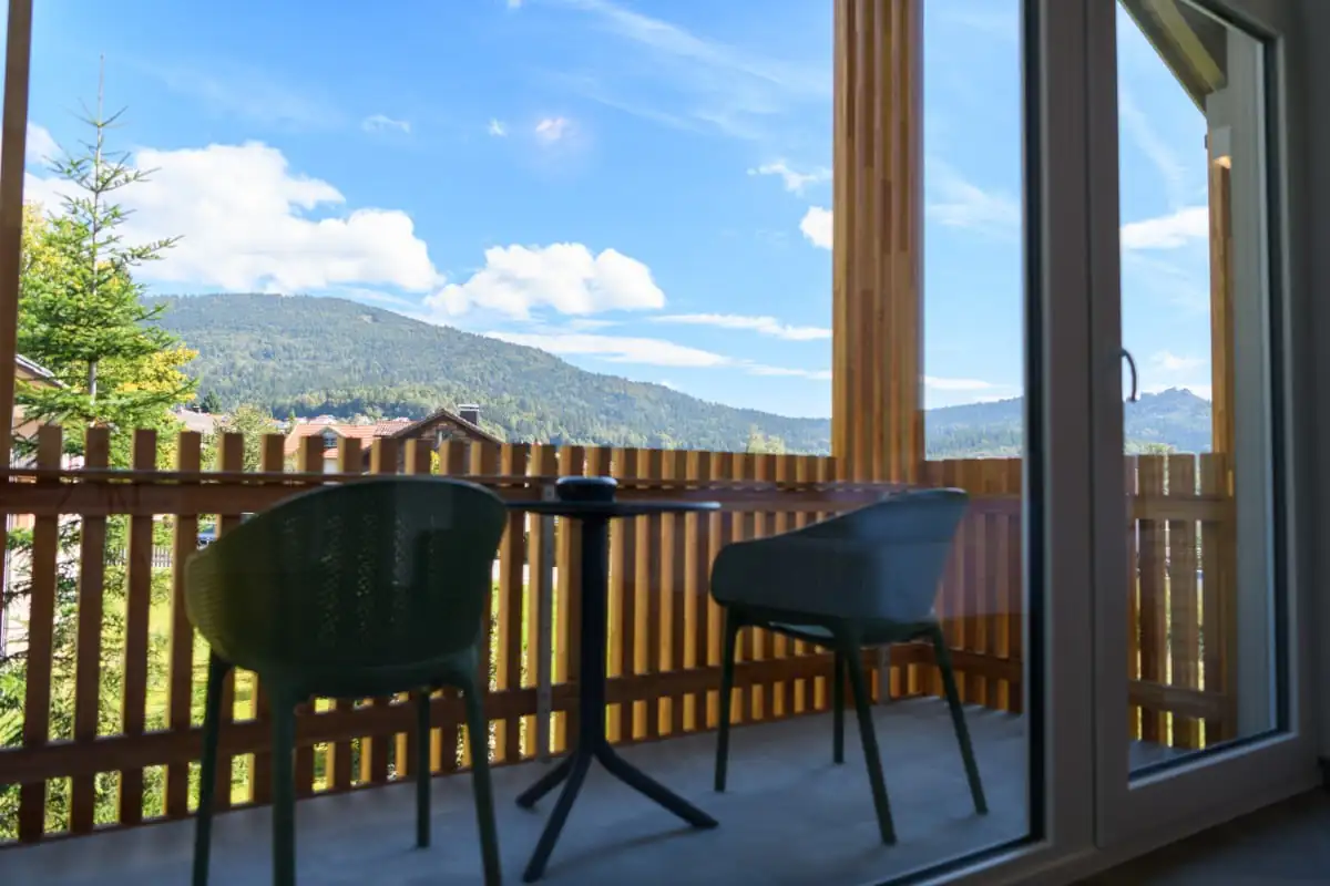 Balkonaussicht vom BERGlässig Hotel Bodenmais